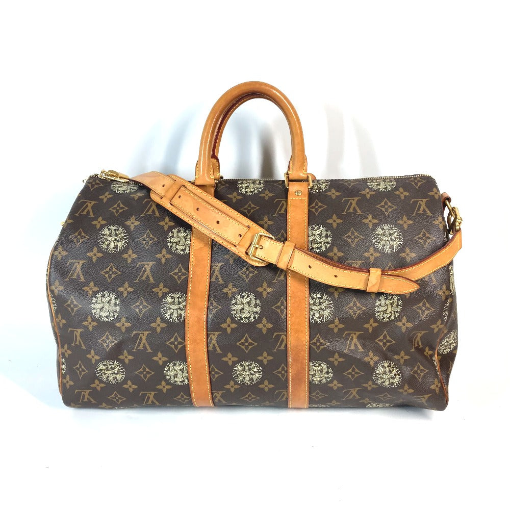 LOUIS VUITTON モノグラム クリストファーネメス コラボ キーポルバンドリエール45 カバン 旅行バッグ トラベルバッグ ボストンバッグ モノグラムキャンバス ユニセックス ブラウン
