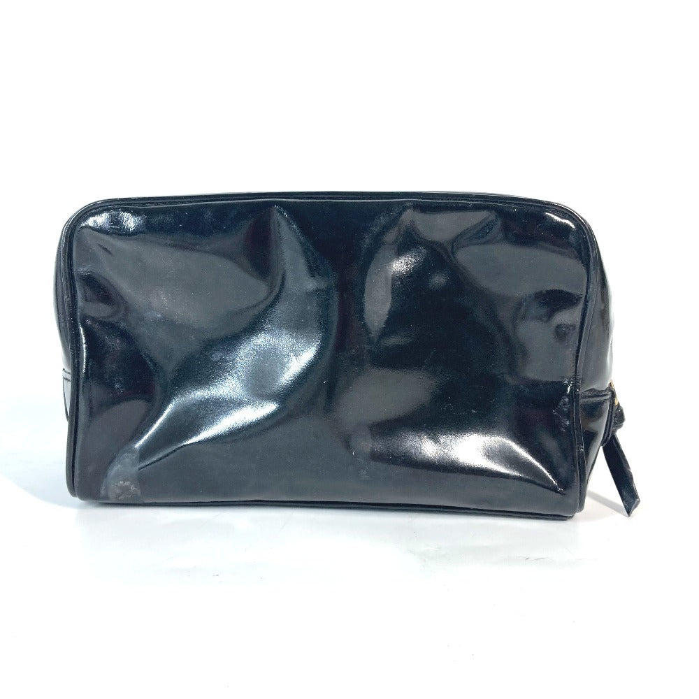 CHANEL コスメポーチ CC ココマーク メイクポーチ 化粧ポーチ エナメル レディース ブラック - brandshop-reference