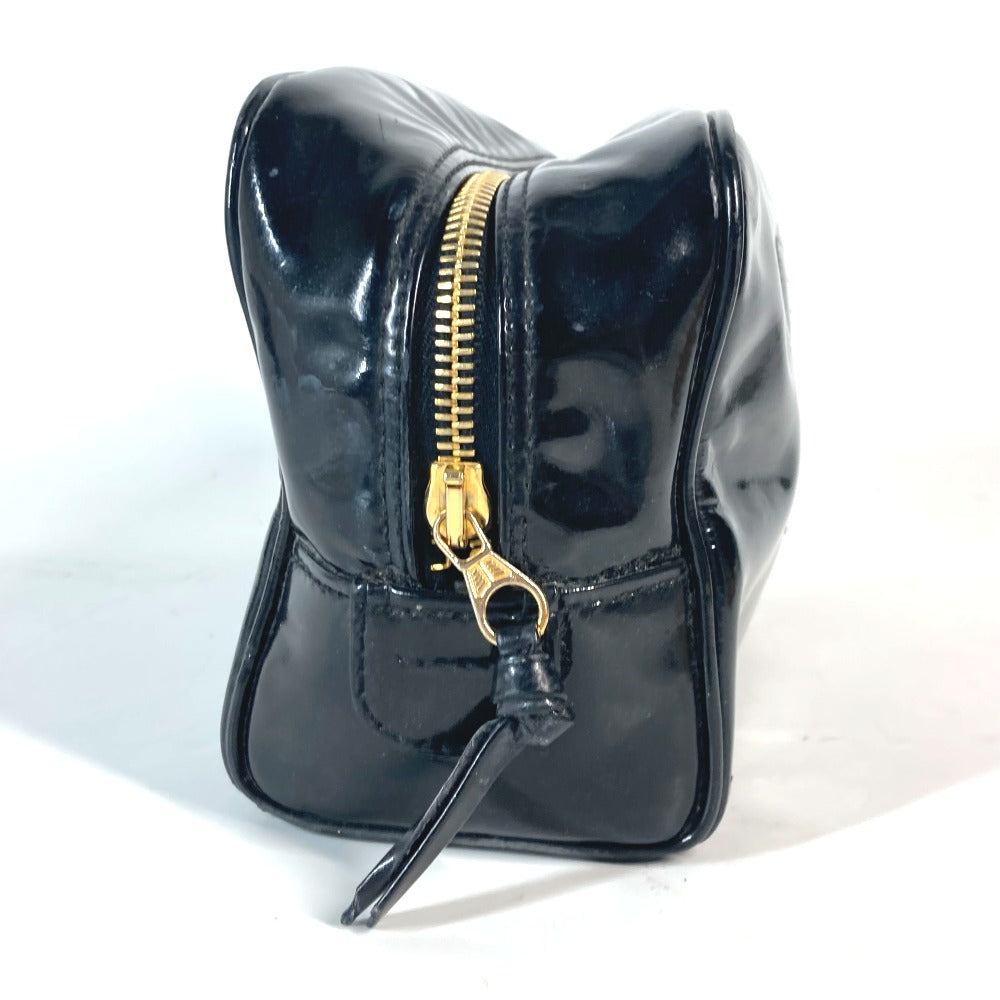 CHANEL コスメポーチ CC ココマーク メイクポーチ 化粧ポーチ エナメル レディース ブラック - brandshop-reference