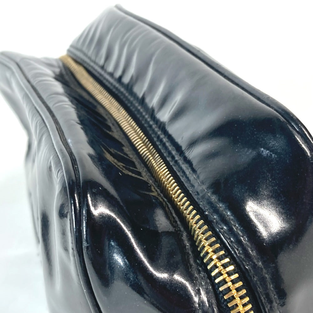 CHANEL コスメポーチ CC ココマーク メイクポーチ 化粧ポーチ エナメル レディース ブラック - brandshop-reference