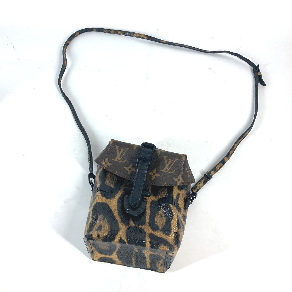 LOUIS VUITTON M43001 モノグラムリバース レオパード カメラボックス 2WAYバッグ ショルダーバッグ バニティバッグ バニティバッグ キャンバス レディース ブラウン