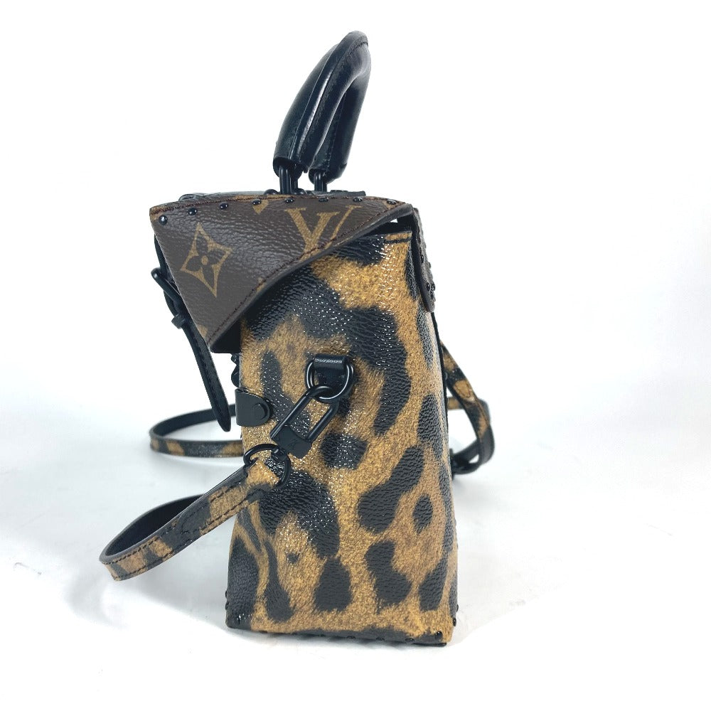 LOUIS VUITTON M43001 モノグラムリバース レオパード カメラボックス 2WAYバッグ ショルダーバッグ バニティバッグ バニティバッグ キャンバス レディース ブラウン
