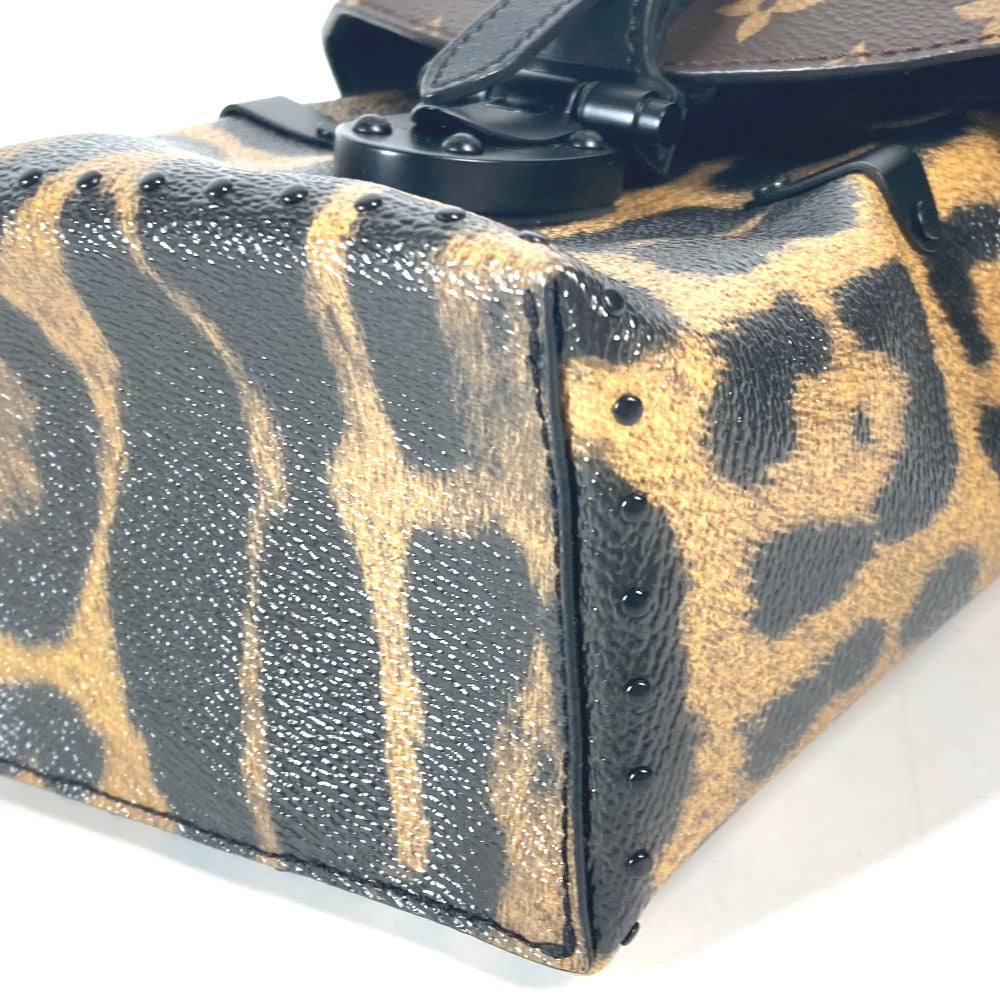 LOUIS VUITTON M43001 モノグラムリバース レオパード カメラボックス 2WAYバッグ ショルダーバッグ バニティバッグ バニティバッグ キャンバス レディース ブラウン