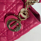 Dior 斜め掛け レディディオール Ladydior トートバッグ カバン ショルダーバッグ 2WAYバッグ ハンドバッグ ラムスキン レディース ピンク