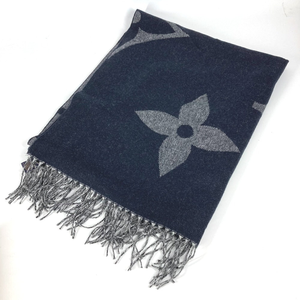 LOUIS VUITTON M77950 モノグラム マフラーモノグラム ジャイアント フリンジ マフラー カシミヤ ユニセックス ネイビー - brandshop-reference