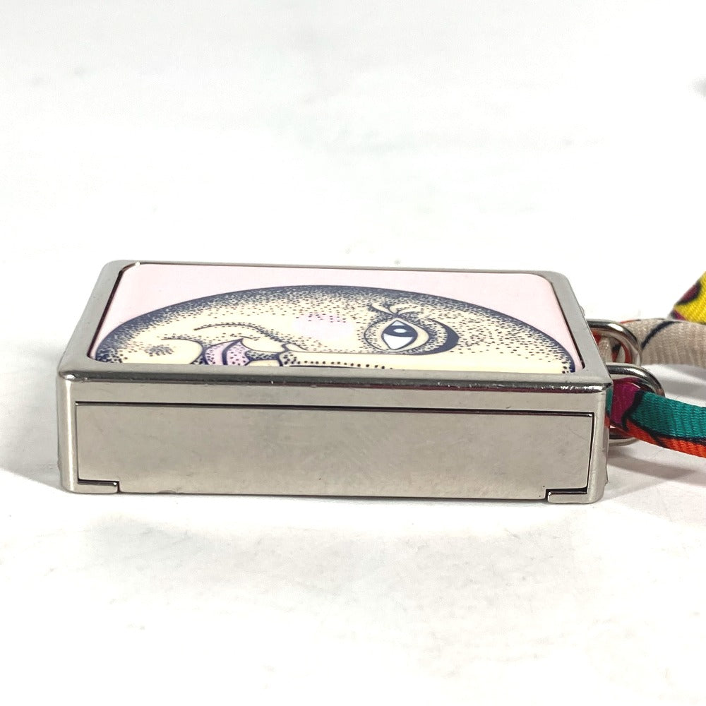 HERMES Boite à Reve Moon Motif Pill Case Accessory Necklace, Metal, Women's, Silver