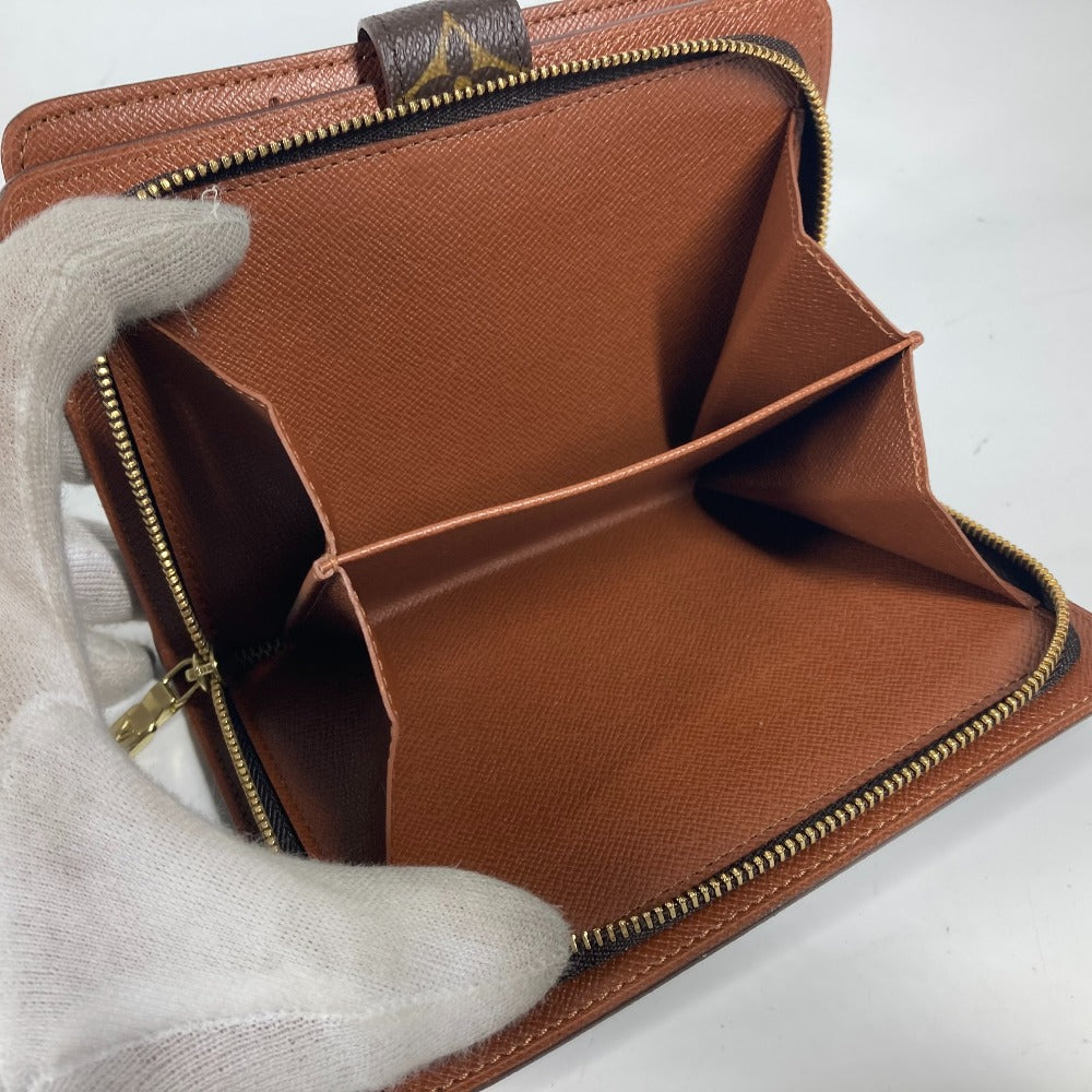 LOUIS VUITTON M61207 モノグラム ポルトパピエジップ コンパクトウォレット 2つ折り財布 モノグラムキャンバス レディース ブラウン