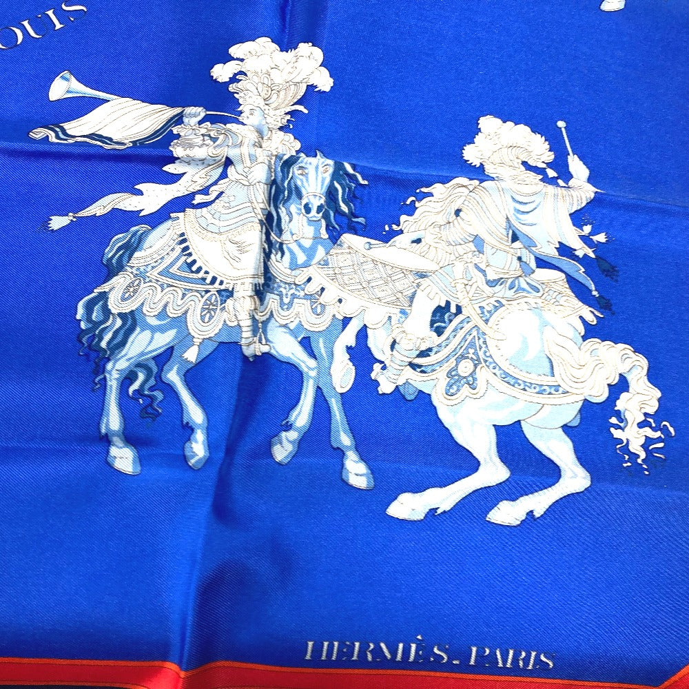 HERMES カレ90 Carrousel カルーセル スカーフ シルク レディース ブルー