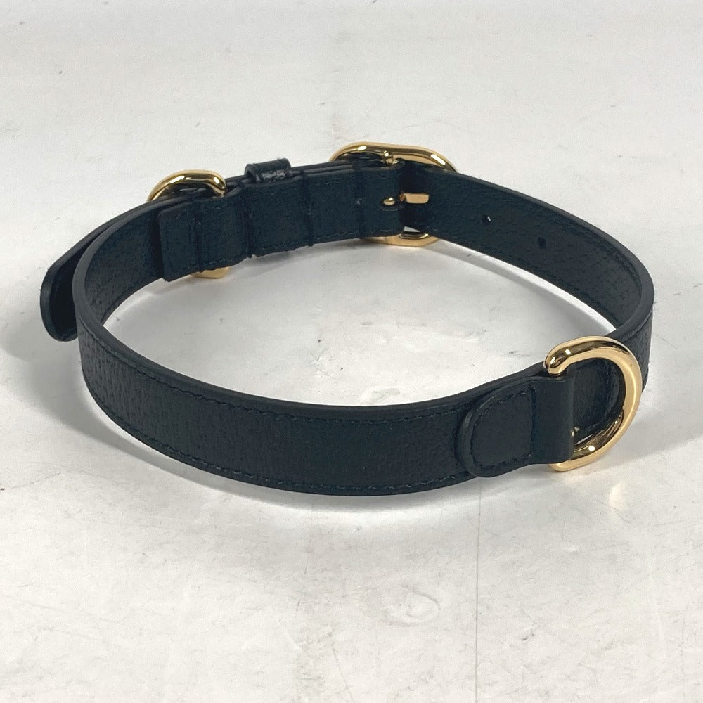 GUCCI 692943 GG スモール/ミディアム ペット カラー ドッグ 犬 わんちゃん アクセサリー 首輪 レザー ユニセックス ブラック