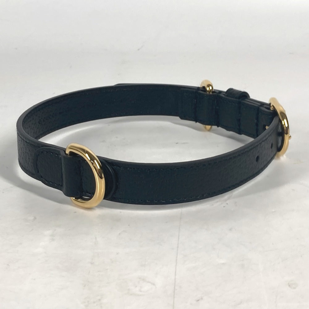 GUCCI 692943 GG スモール/ミディアム ペット カラー ドッグ 犬 わんちゃん アクセサリー 首輪 レザー ユニセックス ブラック