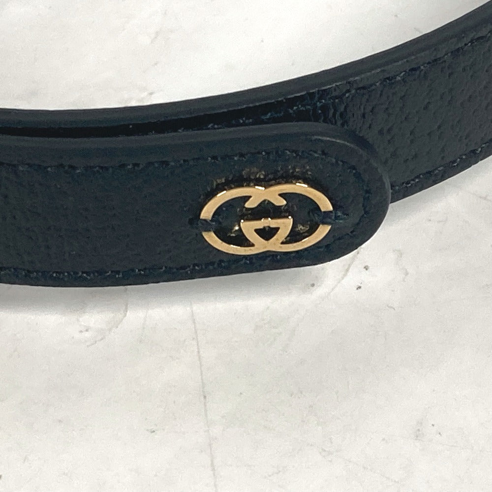 GUCCI 692943 GG スモール/ミディアム ペット カラー ドッグ 犬 わんちゃん アクセサリー 首輪 レザー ユニセックス ブラック