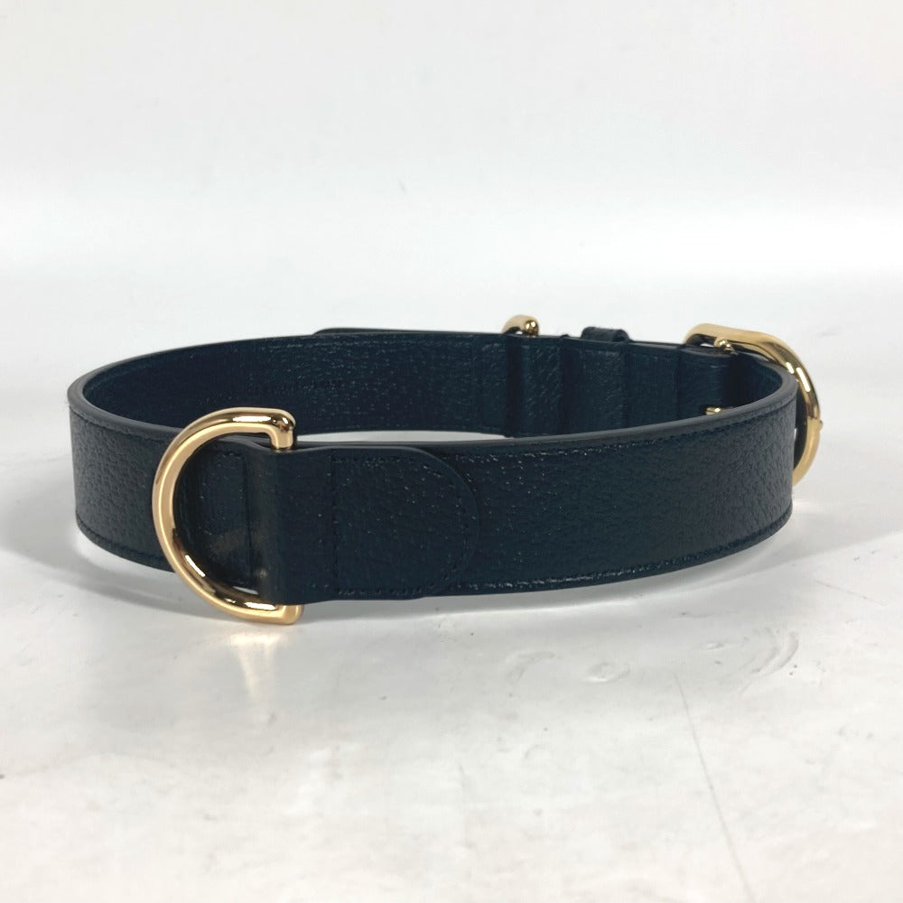 GUCCI 695256 GG ラージ/エクストララージ ペット カラー ドッグ 犬 わんちゃん アクセサリー 首輪 レザー ユニセックス ブラック