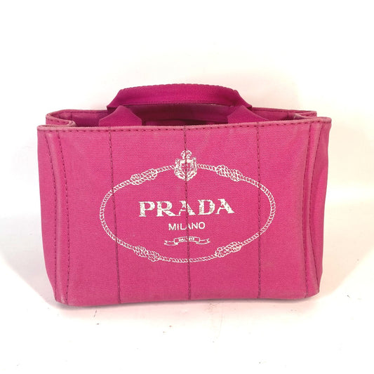 PRADA BN2439 トートバッグ カナパ ミニ MINI ロゴ カバン 肩掛け ハンドバッグ キャンバス レディース ピンク