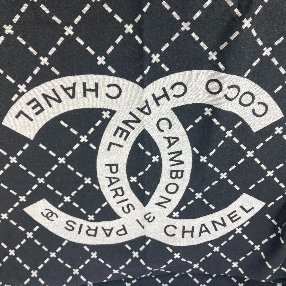 CHANEL 大判 ロゴ ポーチ付き  インテリア ひざかけ ブランケット ウール レディース ブラック - brandshop-reference