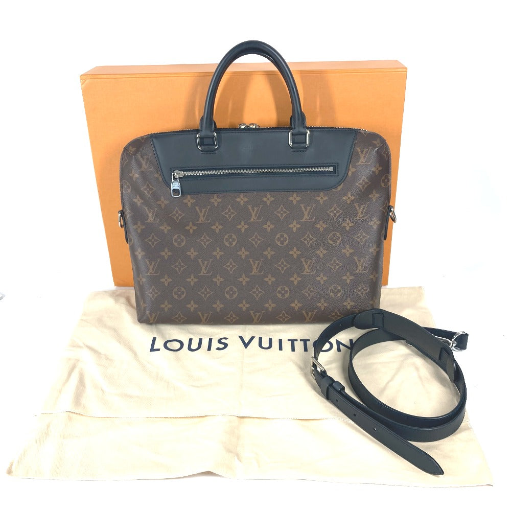 LOUIS VUITTON M54019 モノグラムマカサー ポルトドキュマンジュール PDJ 2WAYバッグ ショルダーバッグ トートバッグ ハンドバッグ ビジネスバッグ モノグラムマカサーキャンバス メンズ ブラウン - brandshop-reference