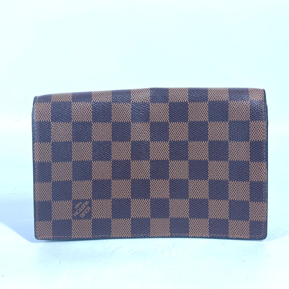 LOUIS VUITTON N60221 Damier Portefeuille Vavin Chain Wallet Shoulder Bag/Crossbody Long Wallet Damier Canvas Women's Noir Brown