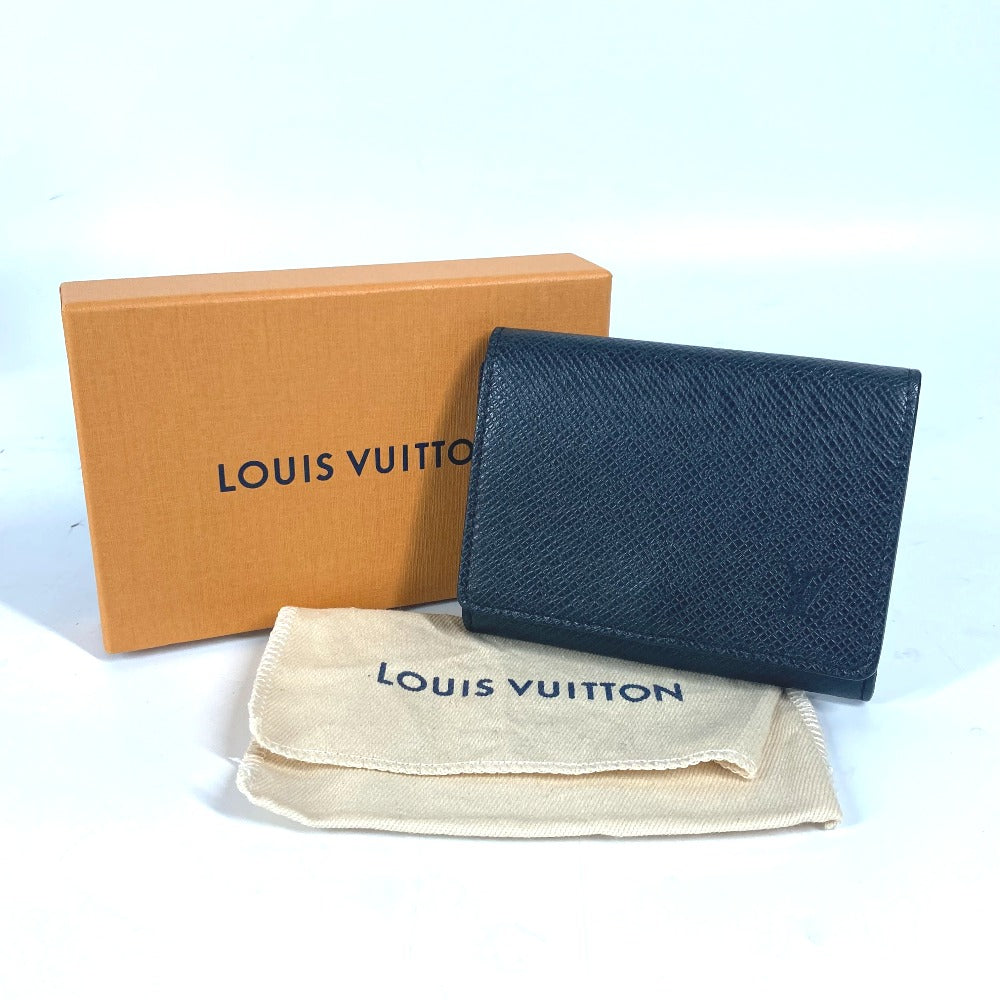 LOUIS VUITTON M64595 タイガ カードケース アンヴェロップ・カルト ドゥ ヴィジット NM 名刺入れ パスケース フラップ カードケース タイガレザー ユニセックス ブラック