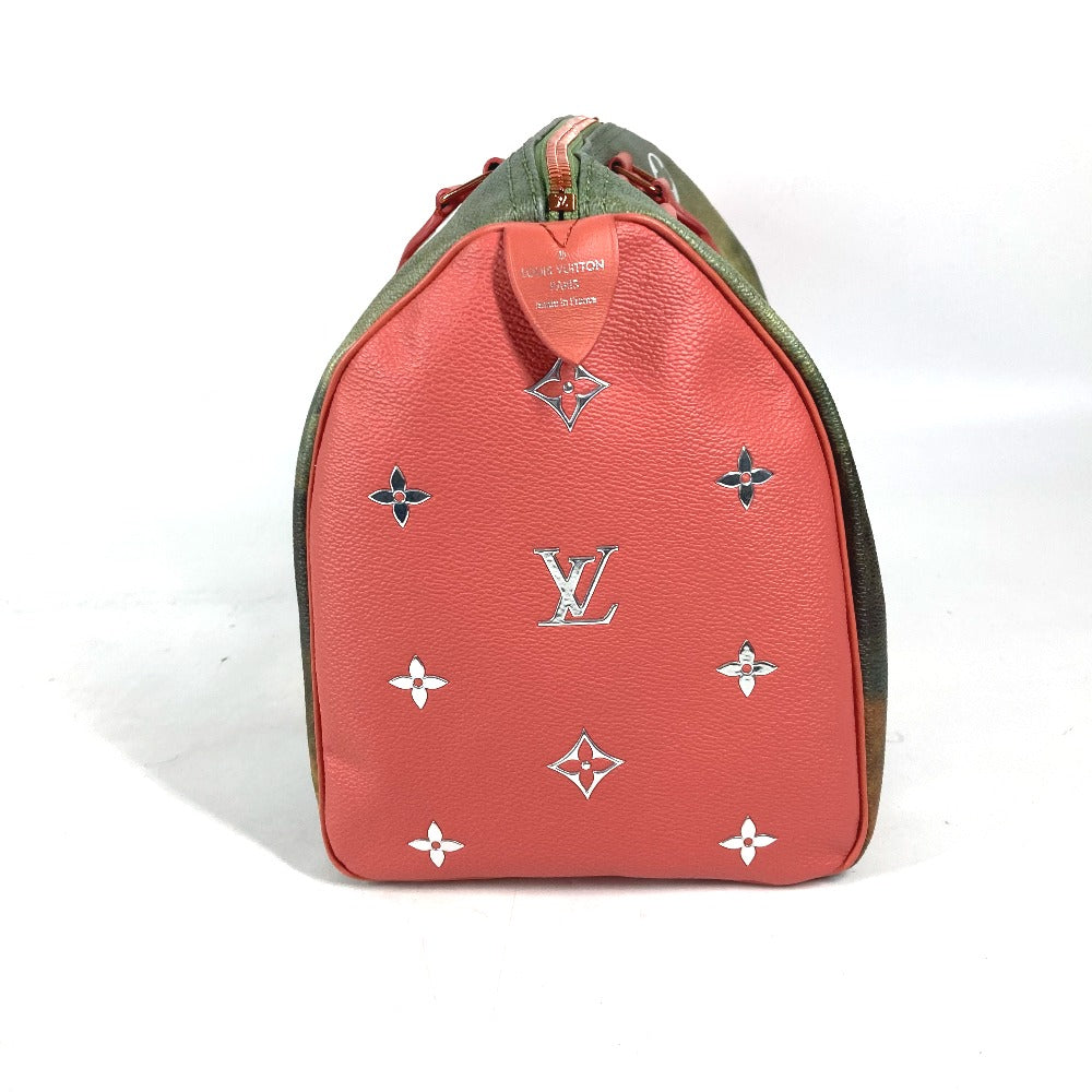 LOUIS VUITTON M43372 マスターズコレクション スピーディ30 モナ リザ ミニボストンバッグ カバン ハンドバッグ レザー/PVC レディース ピンク