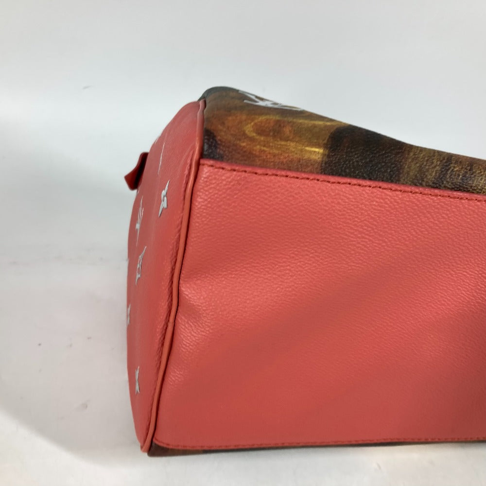 LOUIS VUITTON M43372 マスターズコレクション スピーディ30 モナ リザ ミニボストンバッグ カバン ハンドバッグ レザー/PVC レディース ピンク