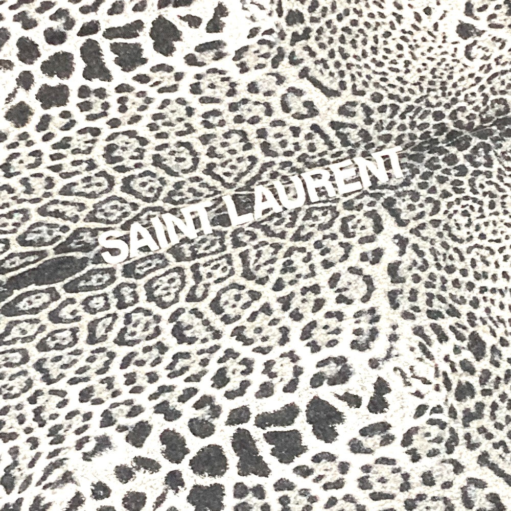 SAINT LAURENT PARIS 677532  レオパード 豹柄 ヒョウ リヴ ドロワ エクスクルーシブ インテリア ひざかけ 毛布 ブランケット ウール ユニセックス ブラック