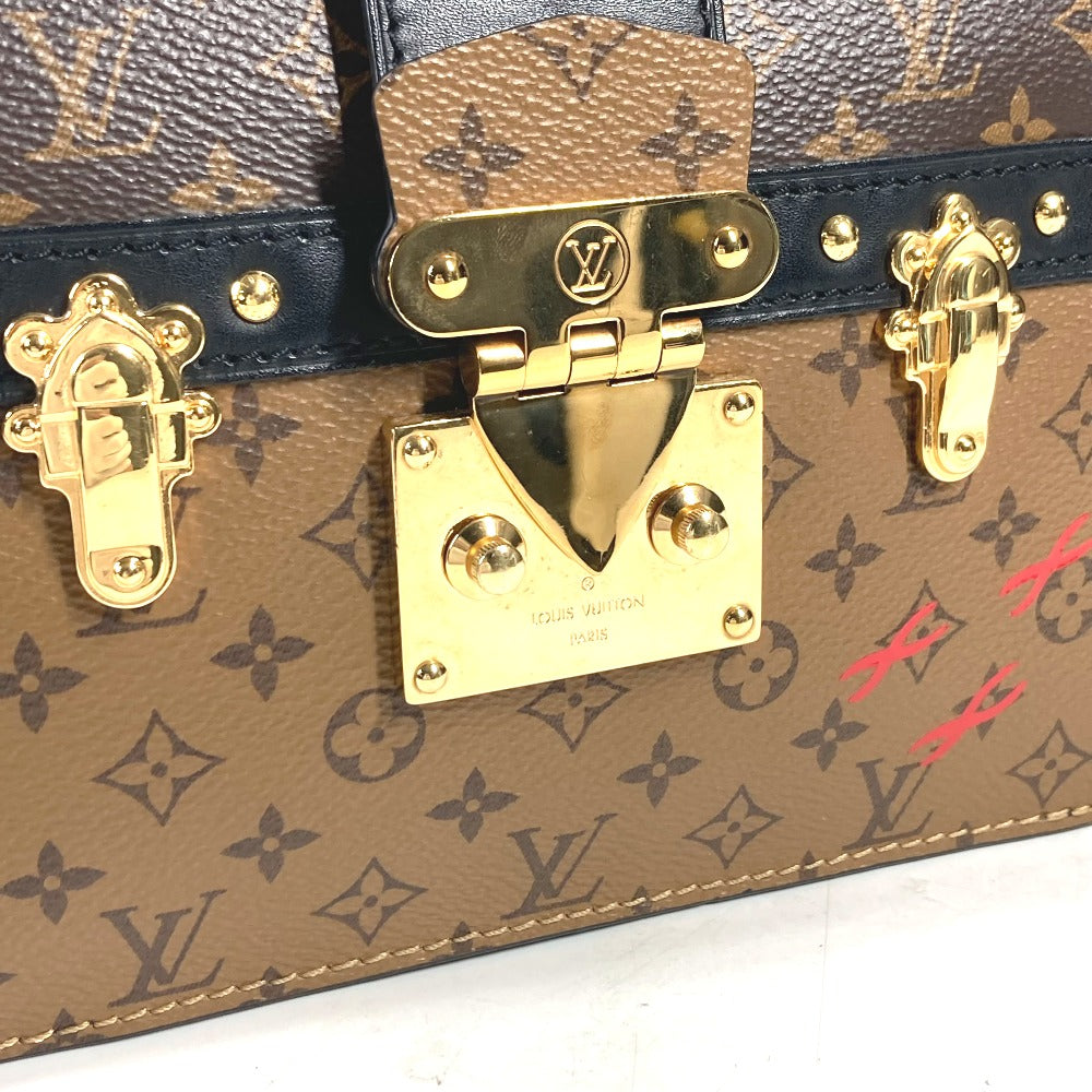 LOUIS VUITTON M43596 モノグラムリバース トランククラッチ 2WAYバッグ 斜め掛け ポシェット クラッチバッグ ショルダーバッグ モノグラムリバースキャンバス レディース ベージュ