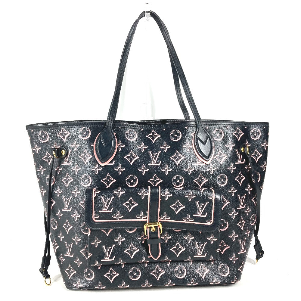 LOUIS VUITTON M46137  モノグラム ネヴァーフルMM カバン トートバッグ 肩掛け ショルダーバッグ レザー/コーティングキャンバス レディース ブラック - brandshop-reference