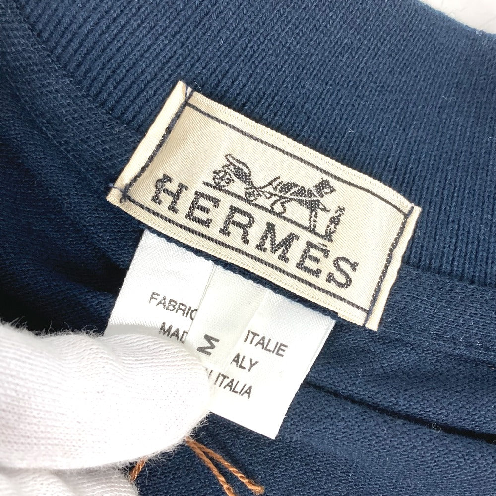 HERMES Hロゴ アパレル 半袖 トップス ポロシャツ コットン メンズ ネイビー - brandshop-reference