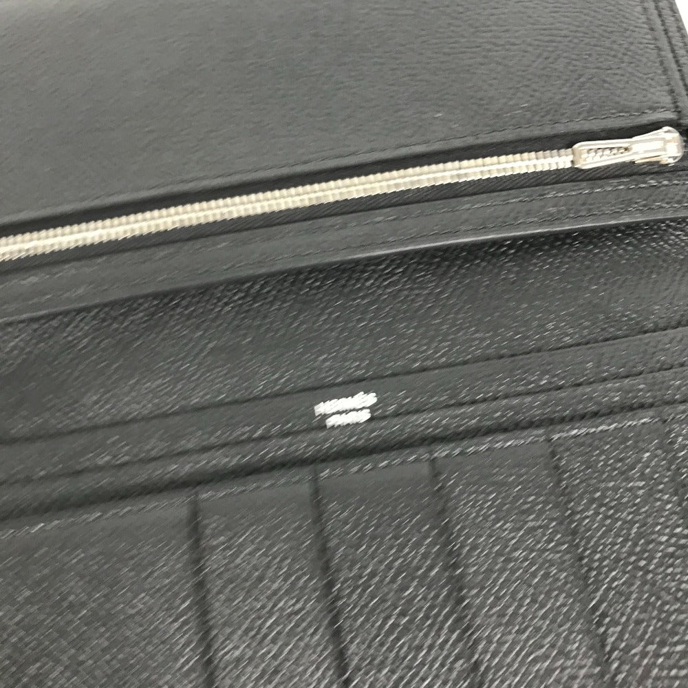 HERMES Hロゴ ベアンスフレ 2つ折り ロングウォレット 長財布 エプソン ユニセックス ブラック - brandshop-reference