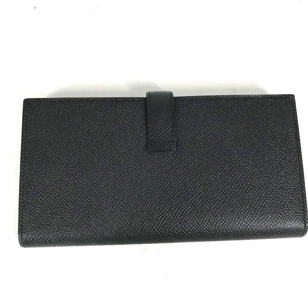 HERMES Hロゴ ベアンスフレ 2つ折り ロングウォレット 長財布 エプソン ユニセックス ブラック - brandshop-reference