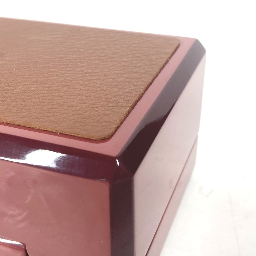 HERMES ロゴ ウッド リングボックス ジュエリーボックス 《ファセット/Hデダル》 アクセサリーケース ポーチ 小物入れ ウッド ユニセックス アカジュー レッド - brandshop-reference