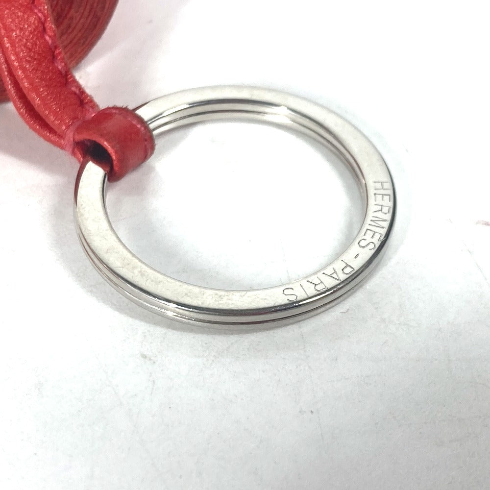 HERMES フリンジ カルメン バッグチャーム キーリング キーホルダー レザー レディース レッド - brandshop-reference