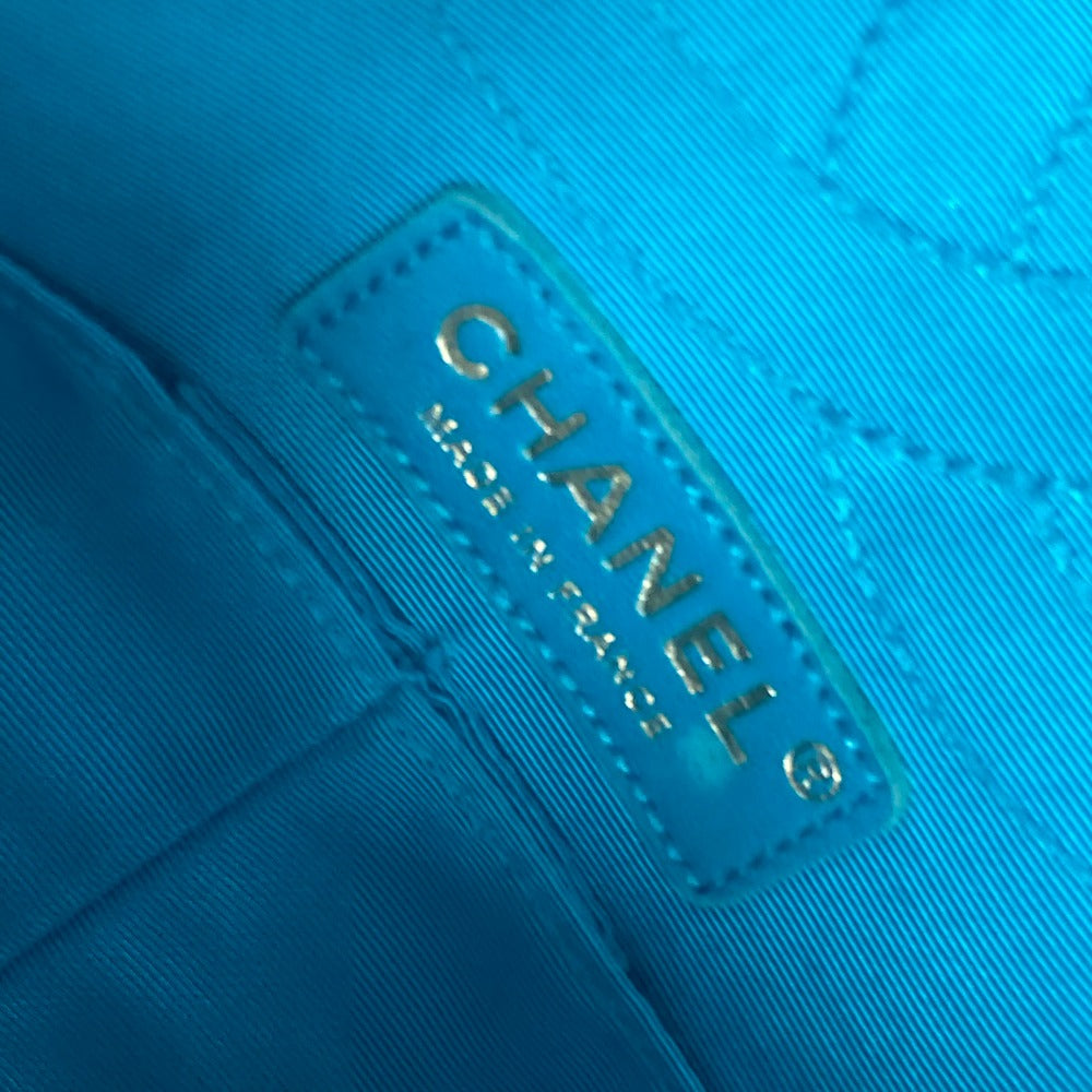 CHANEL 斜め掛け チェーンバッグ Wチェーン 2.55金具 マトラッセ ミラー付き 鏡 ショルダーバッグ ナイロン レディース ブルー - brandshop-reference