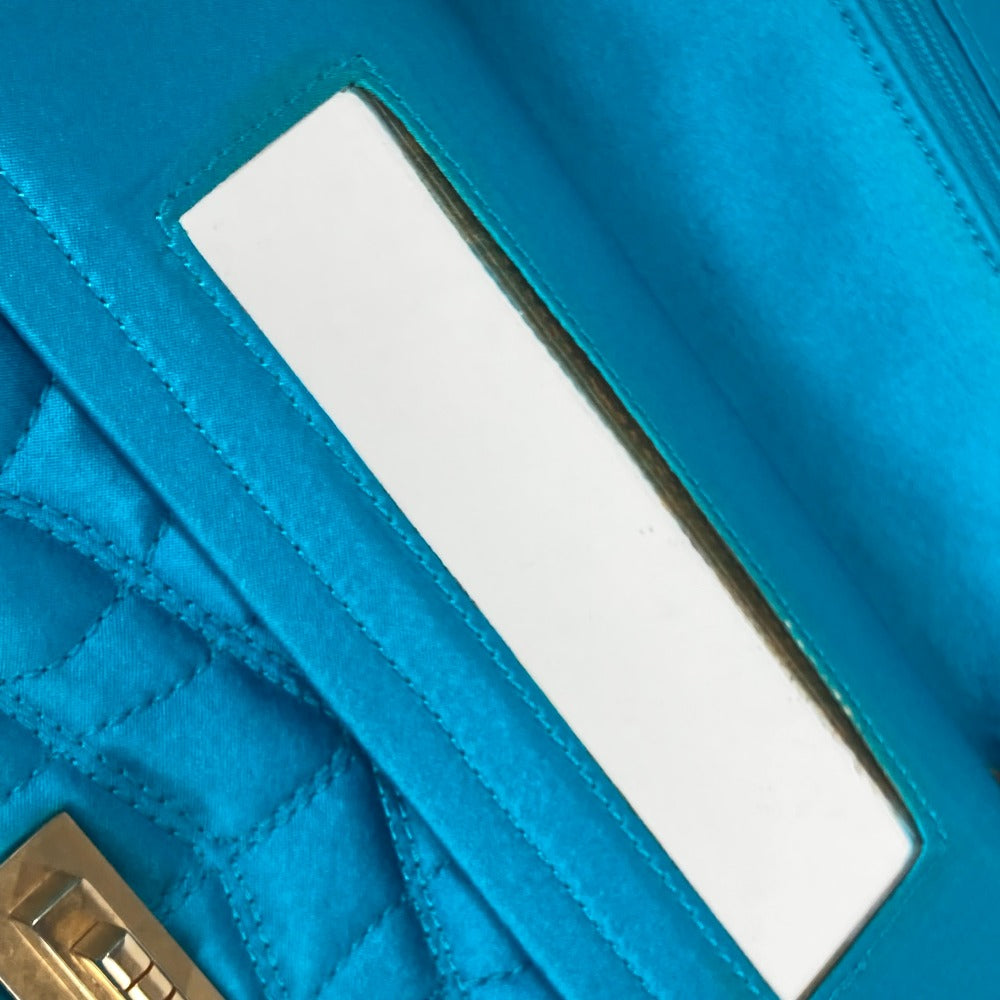 CHANEL 斜め掛け チェーンバッグ Wチェーン 2.55金具 マトラッセ ミラー付き 鏡 ショルダーバッグ ナイロン レディース ブルー - brandshop-reference