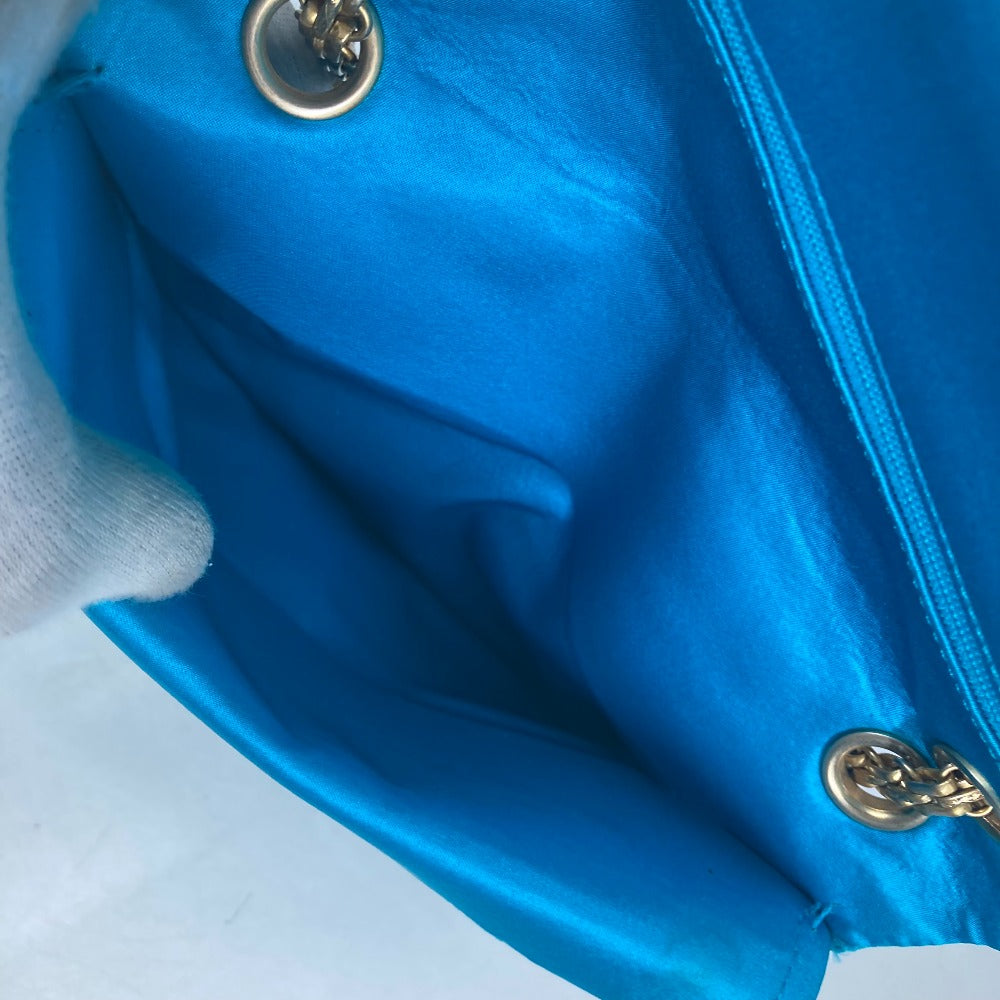 CHANEL 斜め掛け チェーンバッグ Wチェーン 2.55金具 マトラッセ ミラー付き 鏡 ショルダーバッグ ナイロン レディース ブルー - brandshop-reference