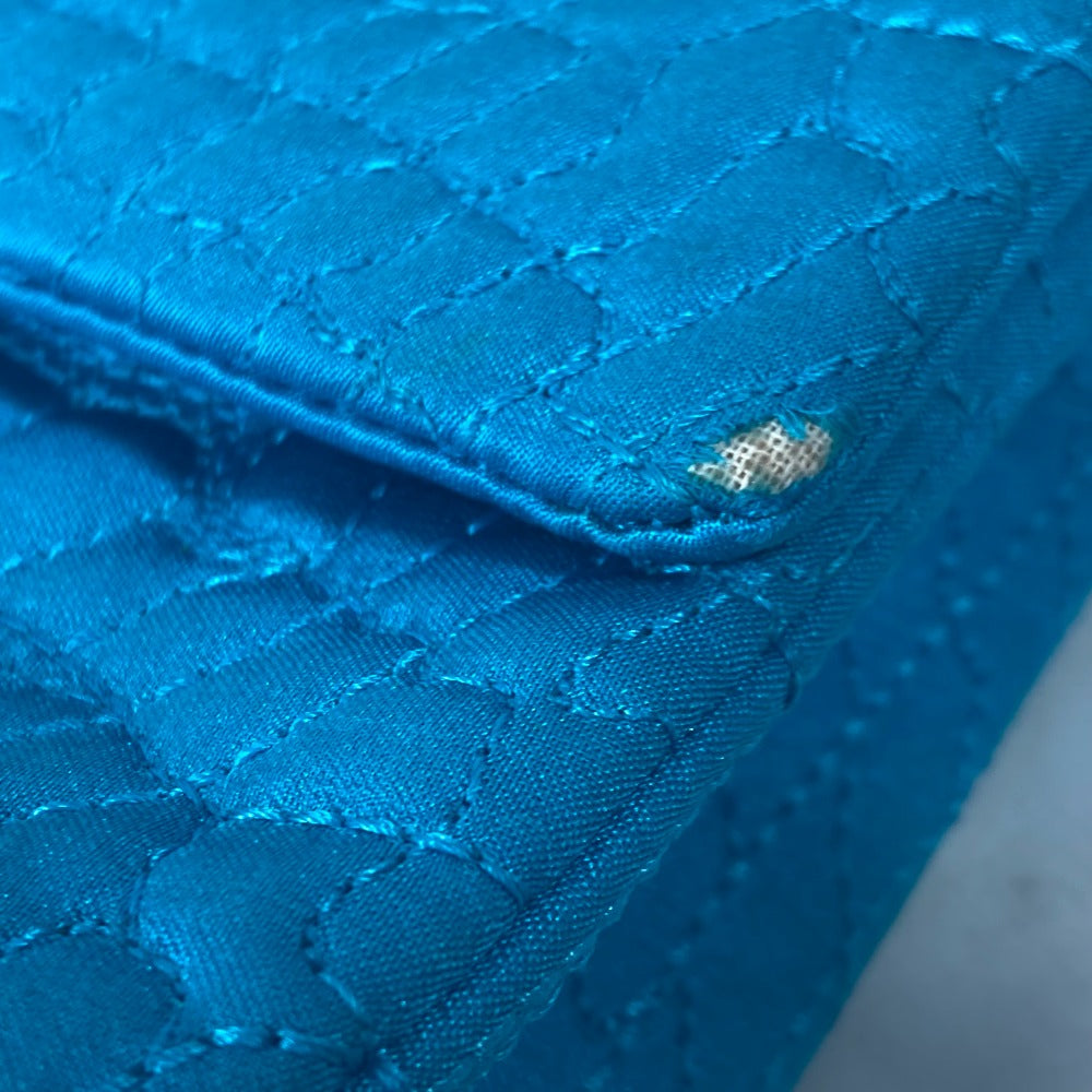 CHANEL 斜め掛け チェーンバッグ Wチェーン 2.55金具 マトラッセ ミラー付き 鏡 ショルダーバッグ ナイロン レディース ブルー - brandshop-reference