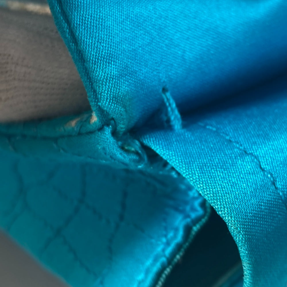 CHANEL 斜め掛け チェーンバッグ Wチェーン 2.55金具 マトラッセ ミラー付き 鏡 ショルダーバッグ ナイロン レディース ブルー - brandshop-reference