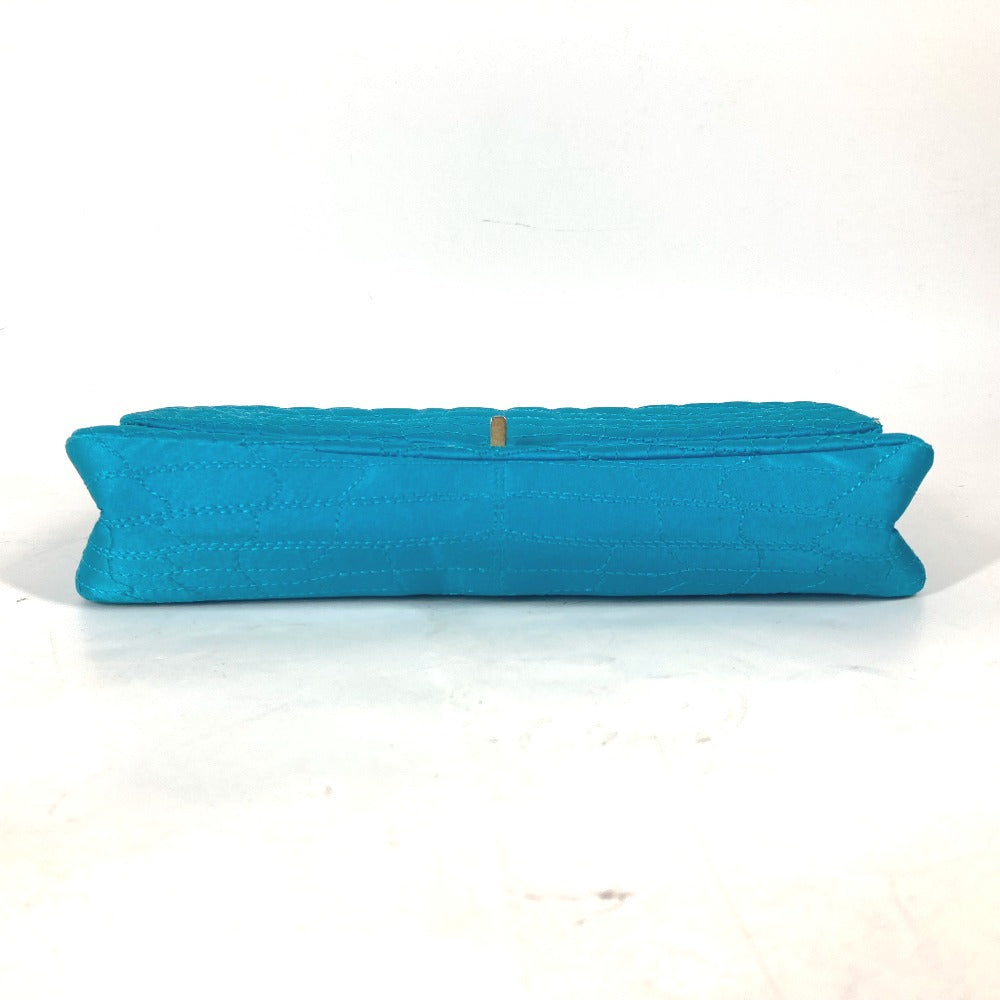 CHANEL 斜め掛け チェーンバッグ Wチェーン 2.55金具 マトラッセ ミラー付き 鏡 ショルダーバッグ ナイロン レディース ブルー - brandshop-reference