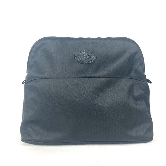 HERMES SONY OPEN FUJITV 2007 Hロゴ ゴルフポーチ ボリードポーチ GM マルチポーチ ポーチ コットン ユニセックス ブラック - brandshop-reference