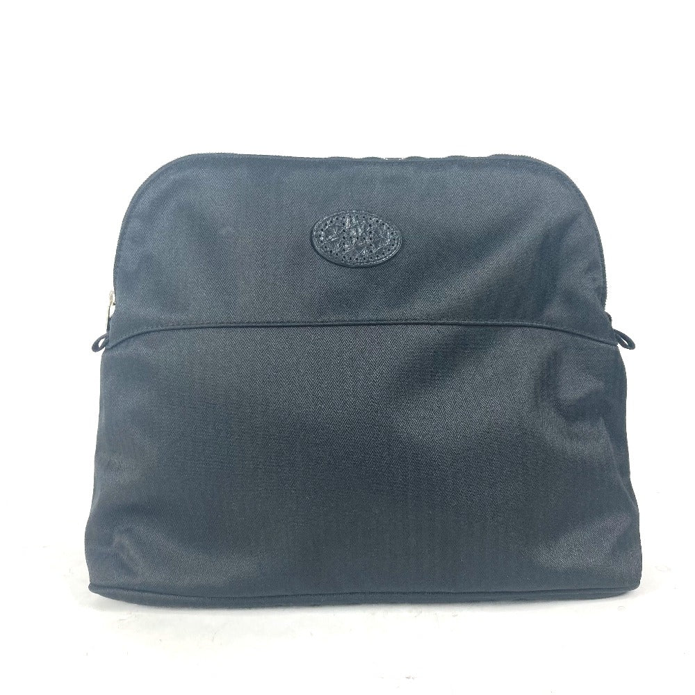 HERMES SONY OPEN FUJITV 2007 Hロゴ ゴルフポーチ ボリードポーチ GM マルチポーチ ポーチ コットン ユニセックス ブラック - brandshop-reference