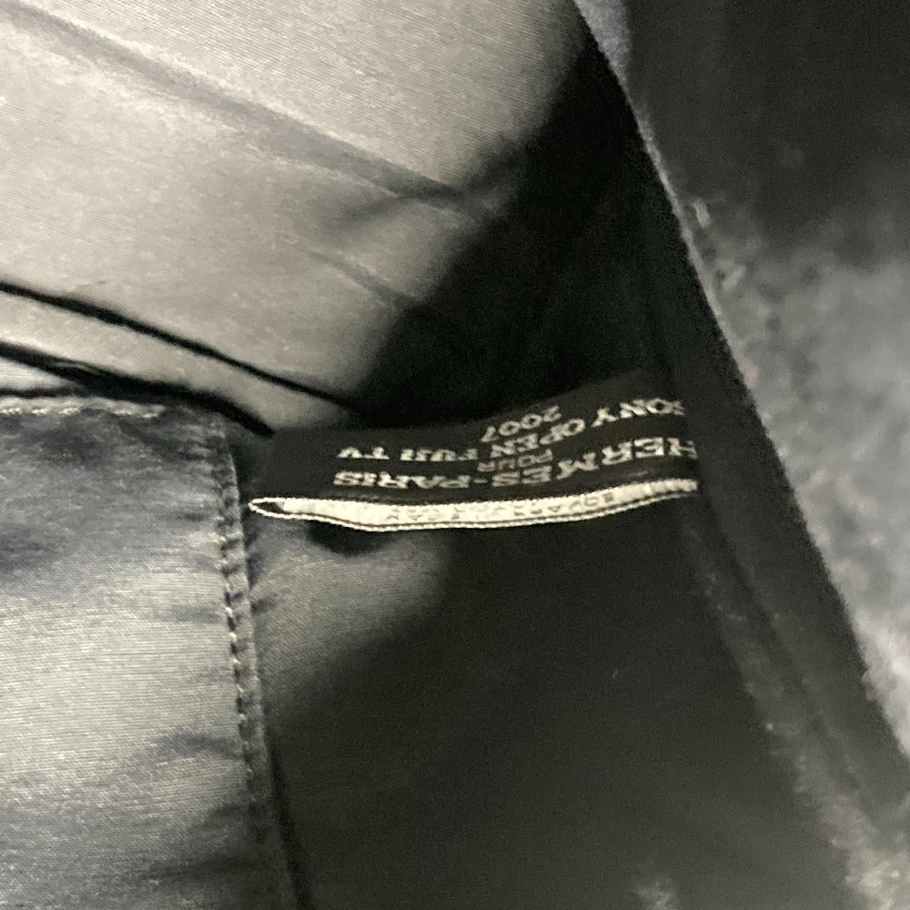 HERMES SONY OPEN FUJITV 2007 Hロゴ ゴルフポーチ ボリードポーチ GM マルチポーチ ポーチ コットン ユニセックス ブラック - brandshop-reference