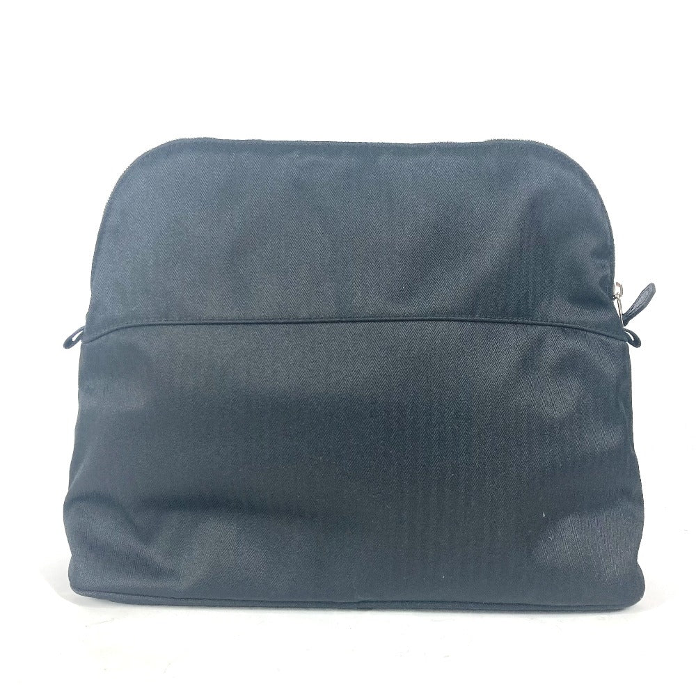 HERMES SONY OPEN FUJITV 2007 Hロゴ ゴルフポーチ ボリードポーチ GM マルチポーチ ポーチ コットン ユニセックス ブラック - brandshop-reference