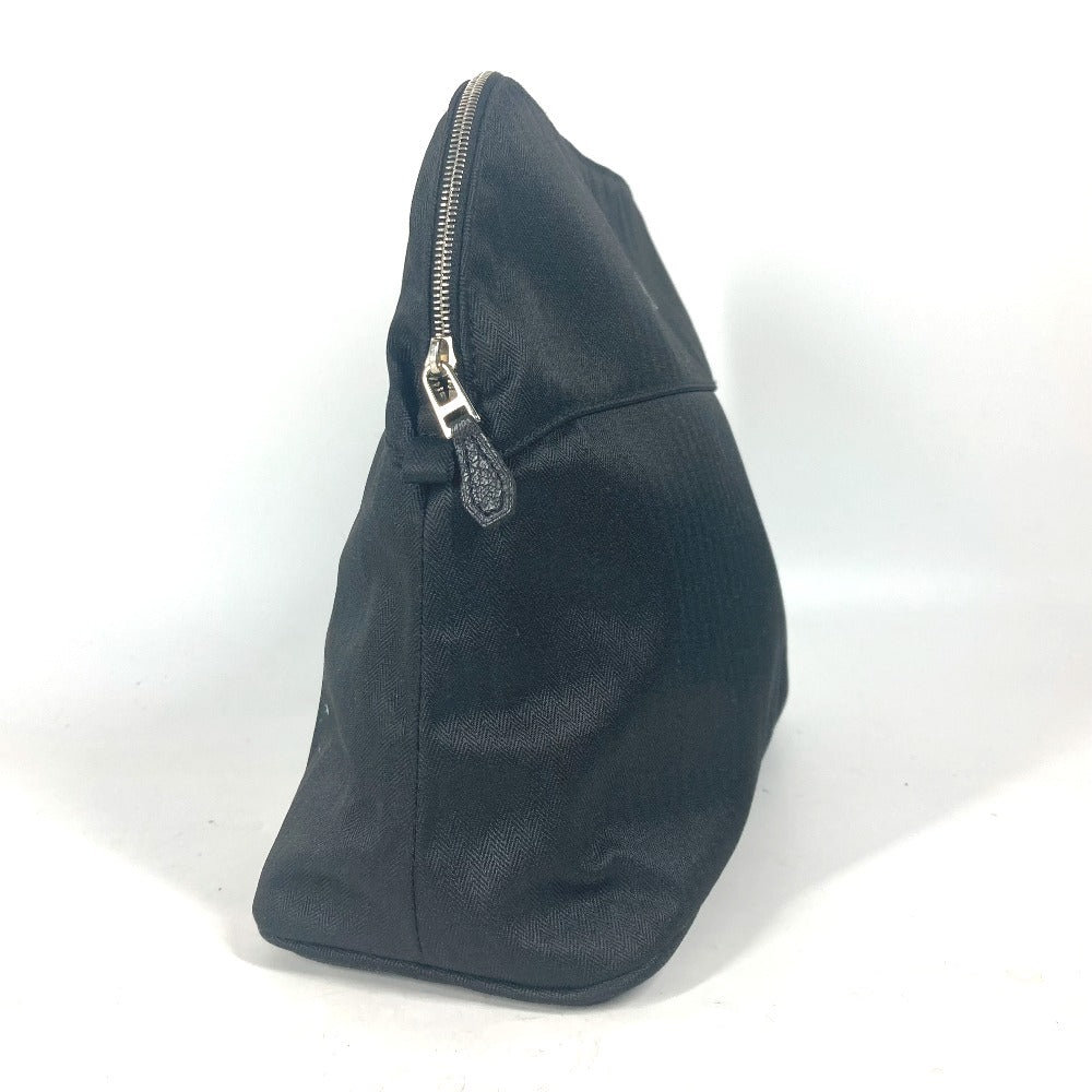 HERMES SONY OPEN FUJITV 2007 Hロゴ ゴルフポーチ ボリードポーチ GM マルチポーチ ポーチ コットン ユニセックス ブラック - brandshop-reference