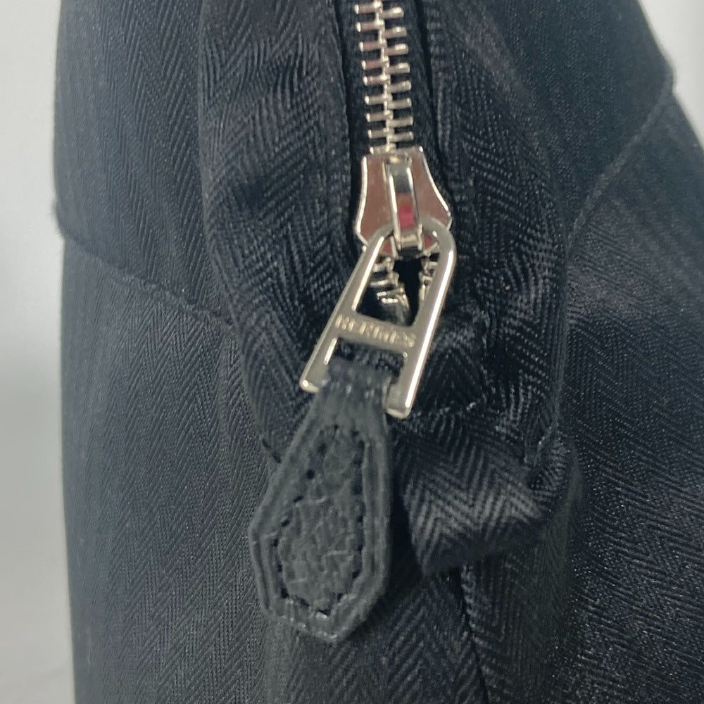 HERMES SONY OPEN FUJITV 2007 Hロゴ ゴルフポーチ ボリードポーチ GM マルチポーチ ポーチ コットン ユニセックス ブラック - brandshop-reference