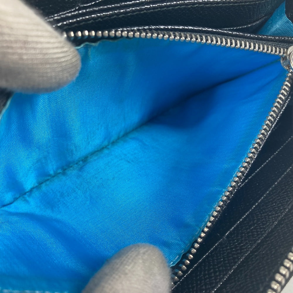 BVLGARI BVLGARI round zipper long wallet in black leather for unisex