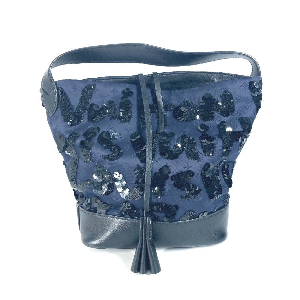 LOUIS VUITTON M94564 モノグラム サテン NN14 スパンコール スポットライトGM ショルダーバッグ ポーチ付き バケツ 肩掛け ハンドバッグ サテン レディース ネイビー - brandshop-reference