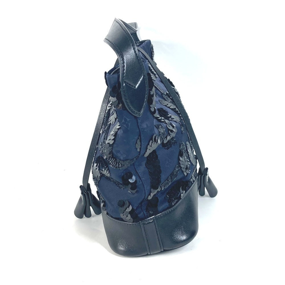 LOUIS VUITTON M94564 モノグラム サテン NN14 スパンコール スポットライトGM ショルダーバッグ ポーチ付き バケツ 肩掛け ハンドバッグ サテン レディース ネイビー - brandshop-reference