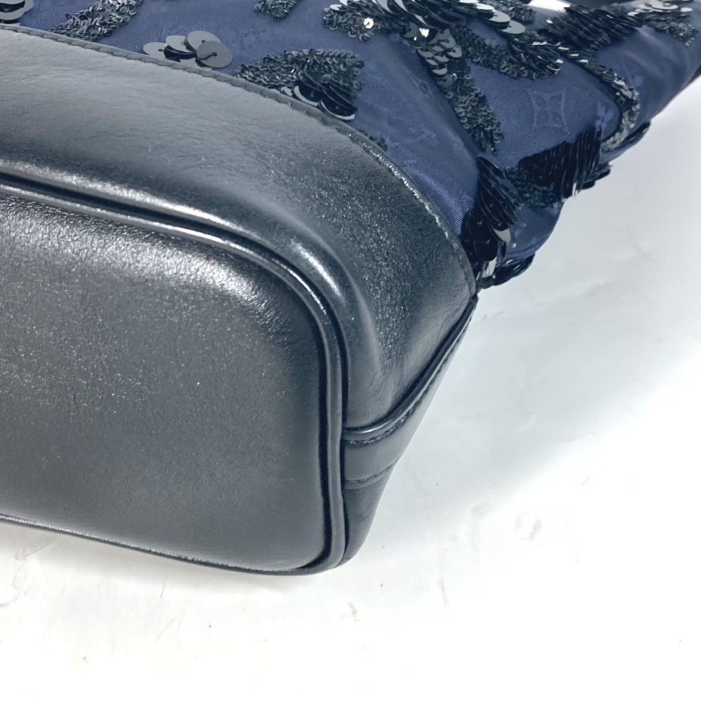 LOUIS VUITTON M94564 モノグラム サテン NN14 スパンコール スポットライトGM ショルダーバッグ ポーチ付き バケツ 肩掛け ハンドバッグ サテン レディース ネイビー - brandshop-reference