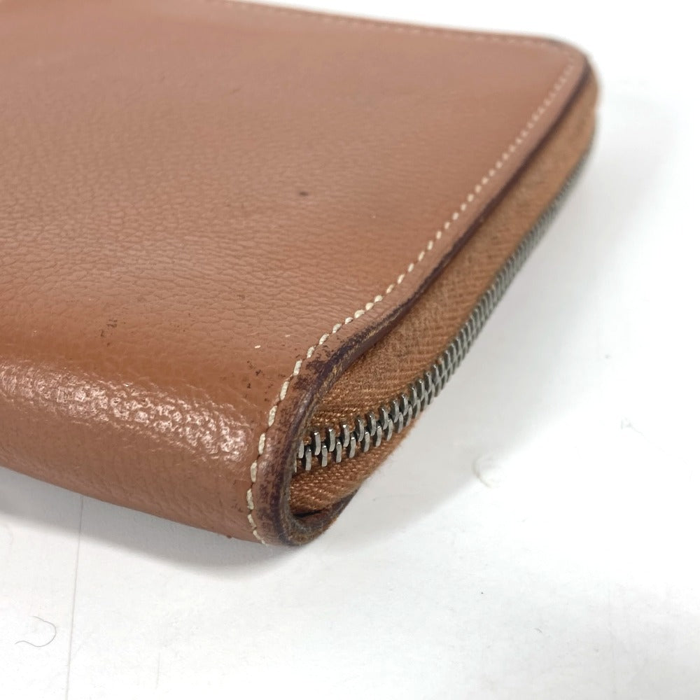 HERMES ラウンドファスナー ジップアンゴーホース コンパクトウォレット 札入れ 2つ折り財布 レザー ユニセックス ブラウン - brandshop-reference