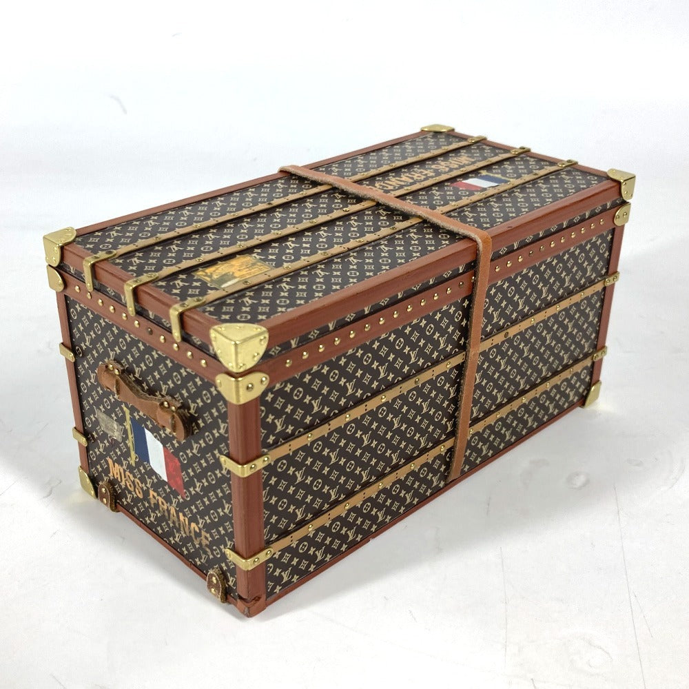 LOUIS VUITTON  M99408  モノグラム ノベルティ ミス フランス トランク オブジェ ペーパーウェイト 文鎮 オブジェ レザー ユニセックス ブラウン - brandshop-reference