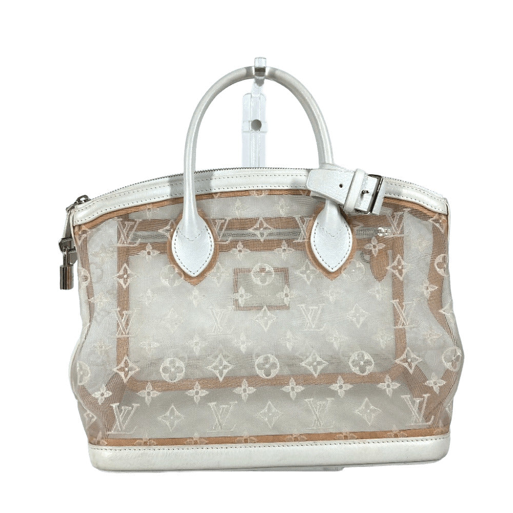 LOUIS VUITTON M40699 トランスペアレンス モノグラム ロックイット  トートバッグ カバン 刺繍 クリア メッシュ ハンドバッグ ナイロン/レザー レディース ブロン ホワイト - brandshop-reference